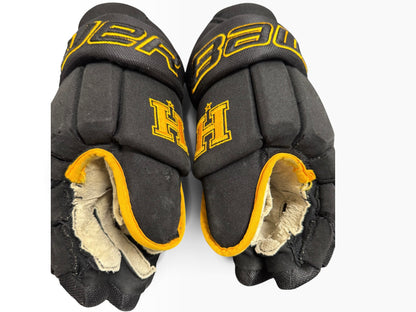 Bauer Pro Stock Senior Ice Hockey Gloves – 14” – Black/Gold – Hallamshire Hornets