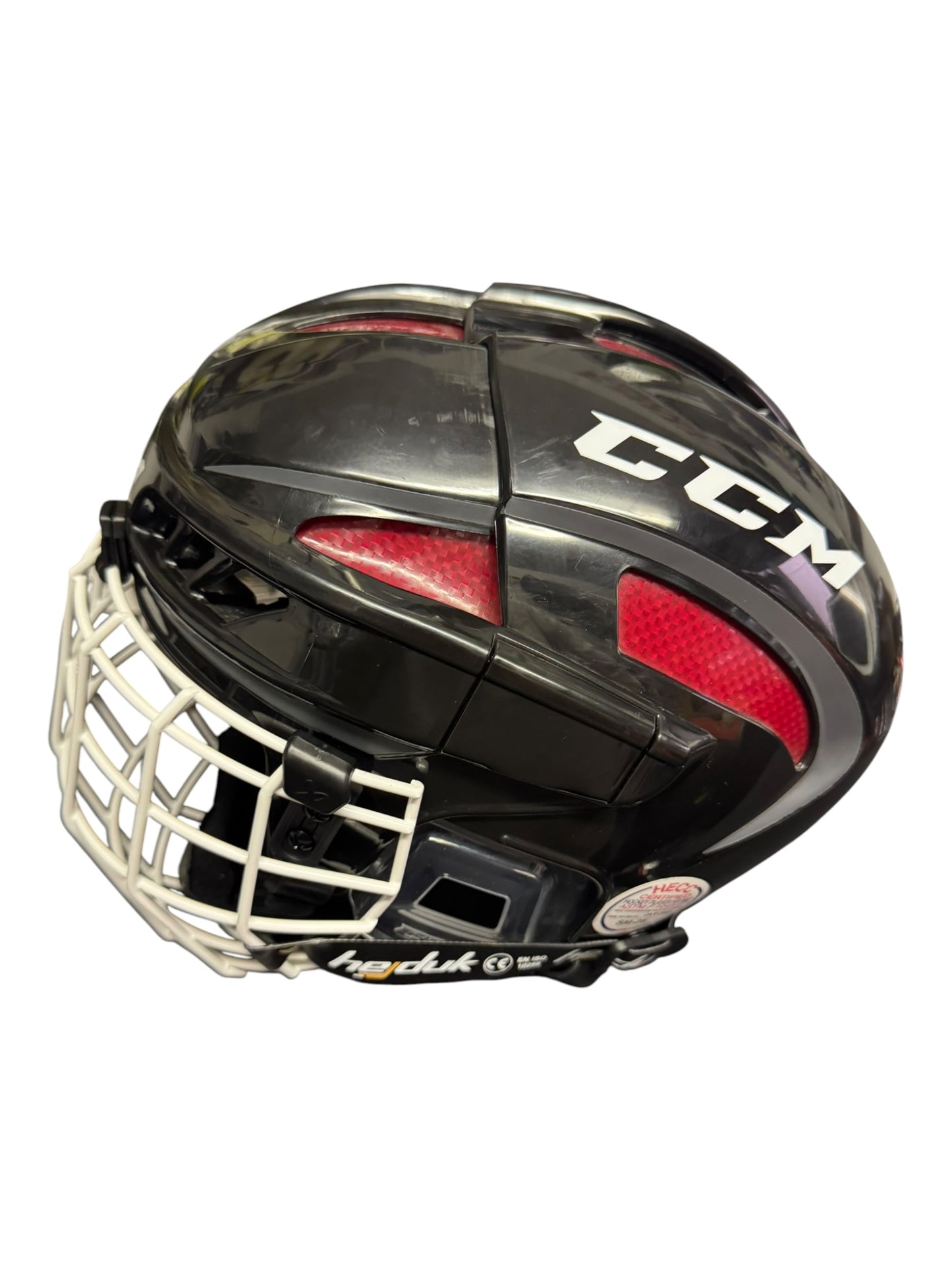 CCM FitLite Ice Hockey Helmet – Small – Black/Red – Like New