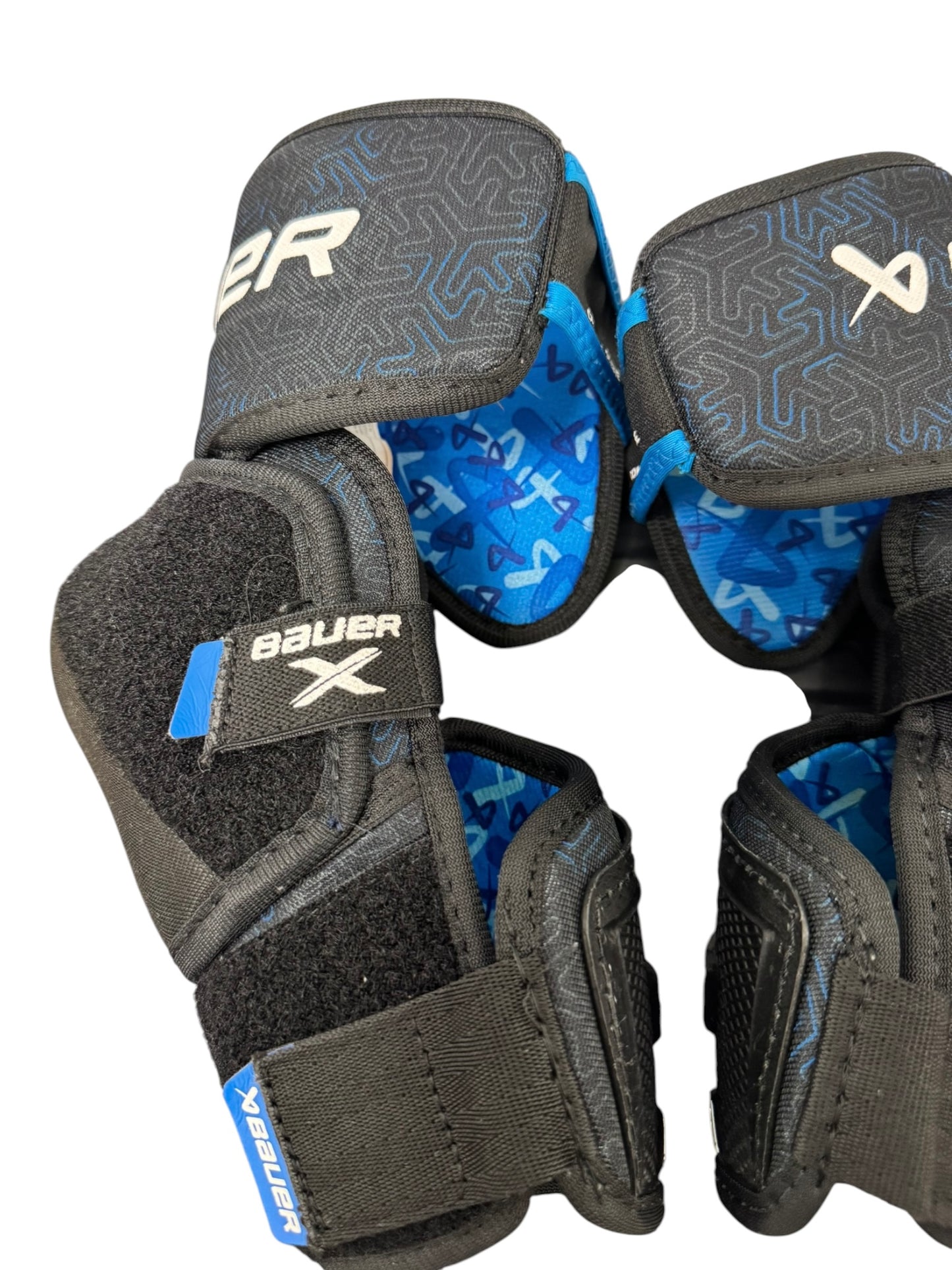 Bauer X S24 Intermediate Ice Hockey Elbow Pads – Medium – Black/Blue – Used