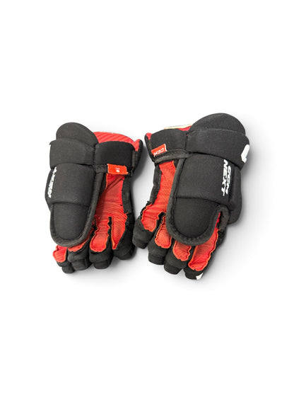 CCM NEXT Youth Ice Hockey Gloves 9” Black/Red Used