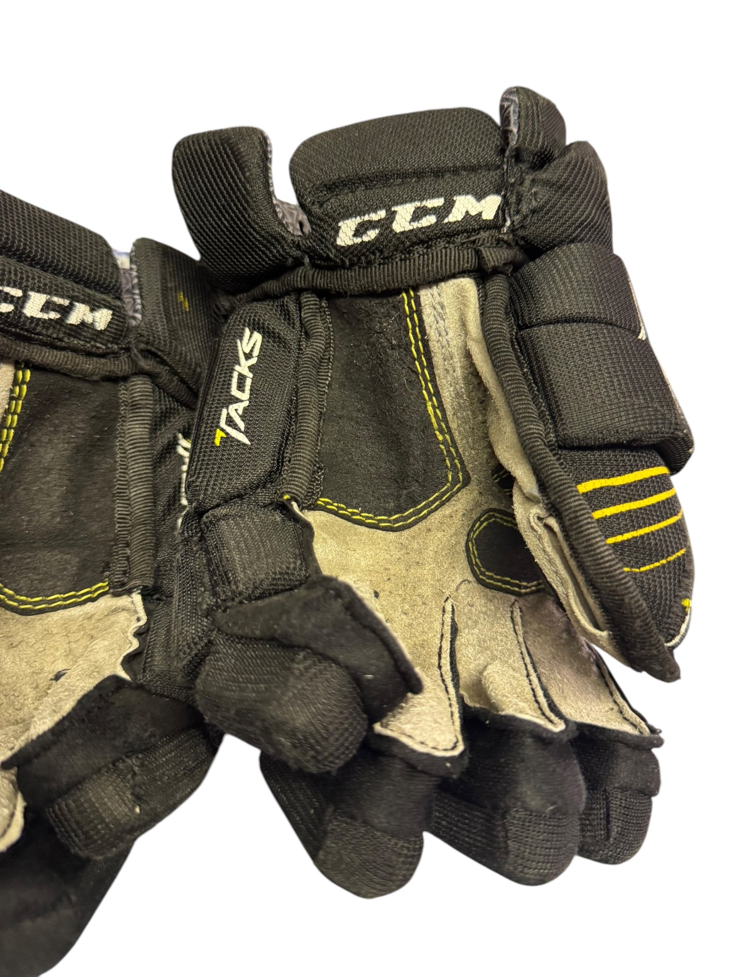 CCM Tacks 5092 Junior Ice Hockey Gloves – 11” – Black/Yellow – Used