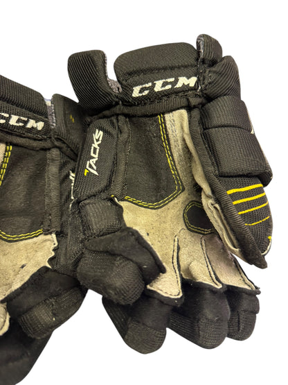 CCM Tacks 5092 Junior Ice Hockey Gloves – 11” – Black/Yellow – Used