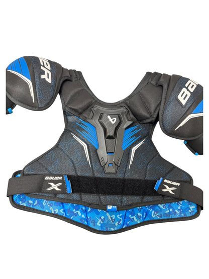Bauer X S24 Intermediate Ice Hockey Shoulder Pads – Medium – Black/Blue – Used