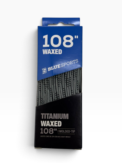 Blue Line Sports Titanium Waxed Moulded Tip Ice Hockey Laces