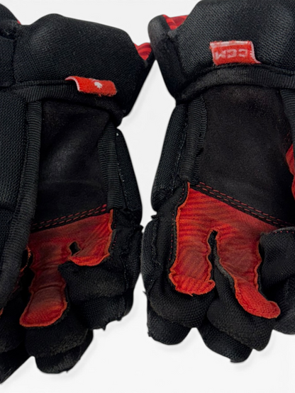 CCM NEXT Junior Ice Hockey Gloves – 10” – Black/Red – Used