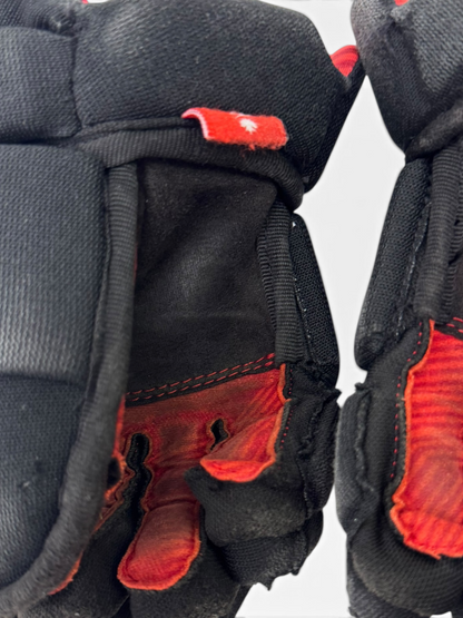 CCM NEXT Junior Ice Hockey Gloves – 10” – Black/Red – Used