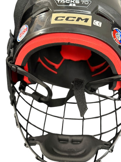 CCM Tacks 70 Ice Hockey Helmet Small Black Used