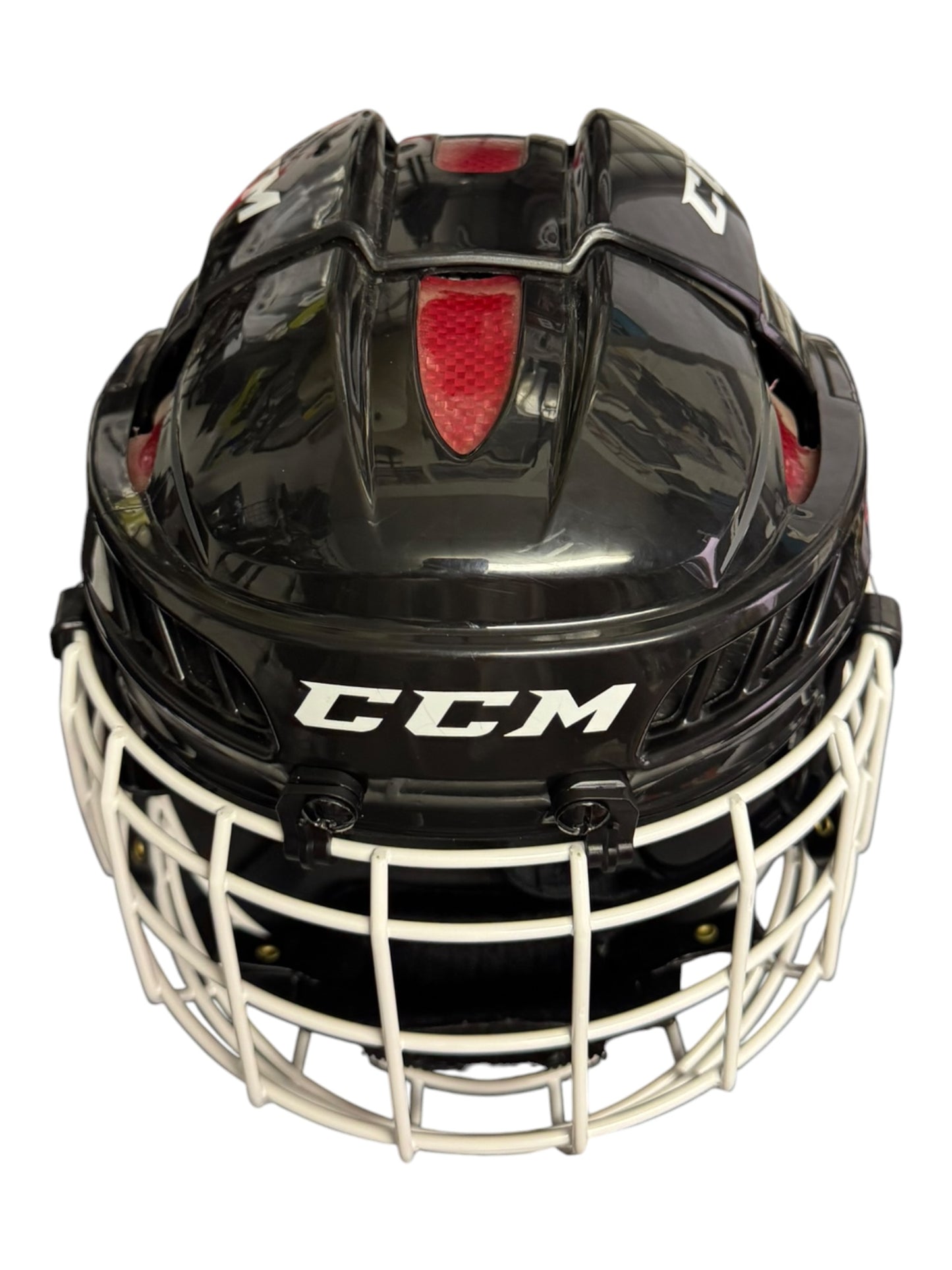 CCM FitLite Ice Hockey Helmet – Small – Black/Red – Like New