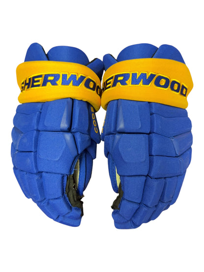 Buffalo Sabres Sherwood Pro Stock NHL Ice Hockey Gloves 15”