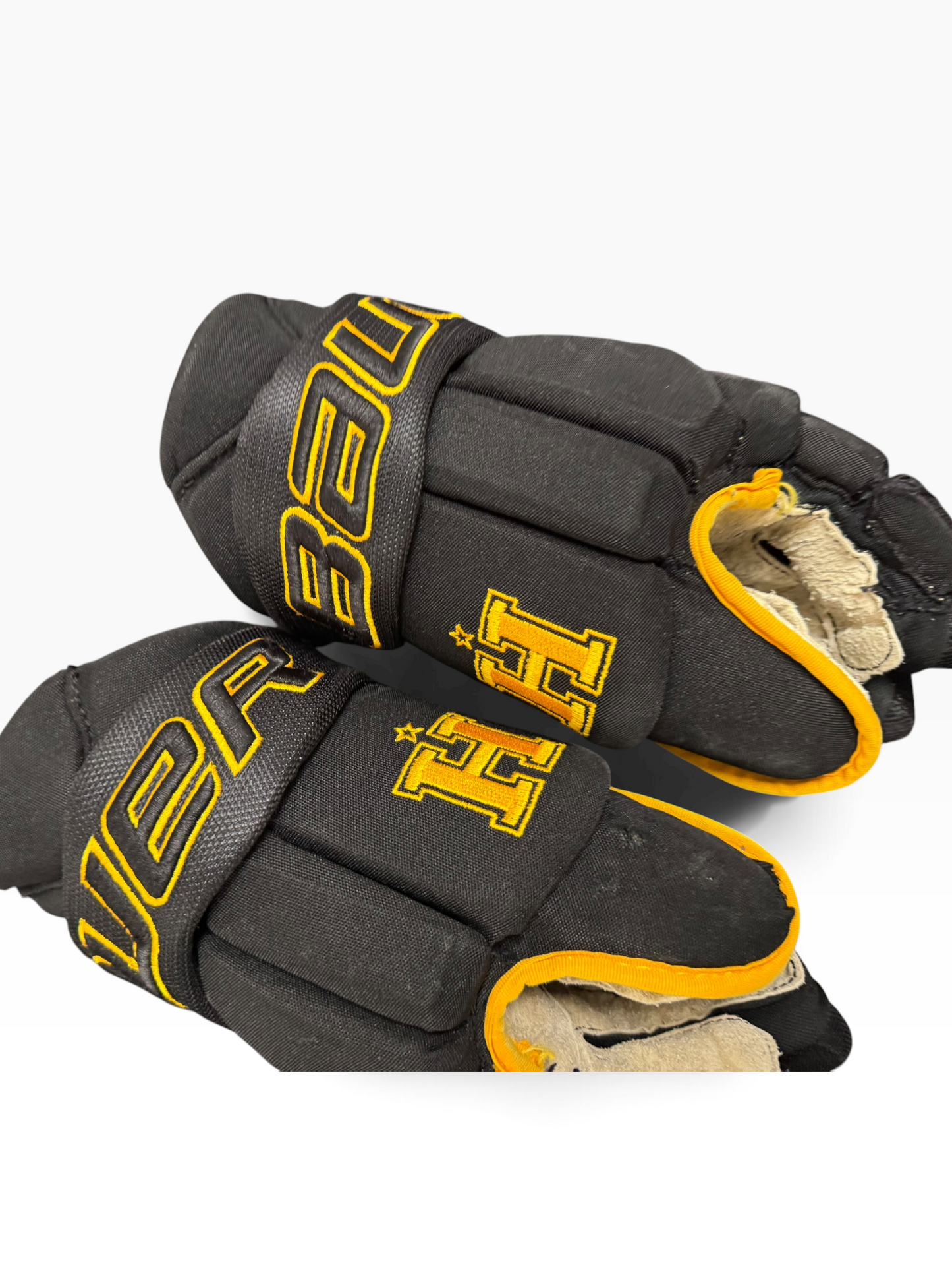 Bauer Pro Stock Senior Ice Hockey Gloves – 14” – Black/Gold – Hallamshire Hornets
