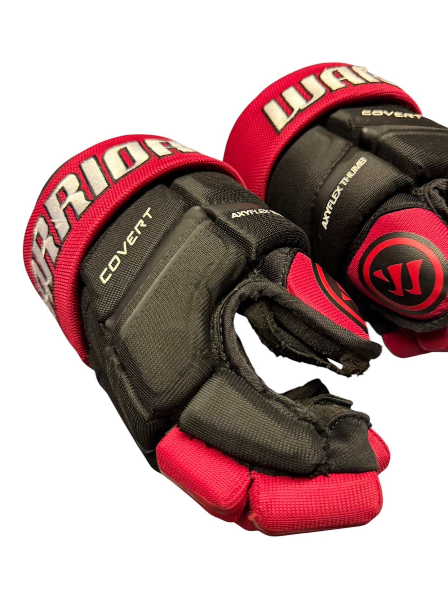 Warrior Covert QRE 30 Junior Ice Hockey Gloves – 11” – Black/Red – Used