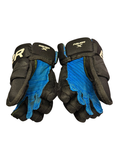 Bauer X S24 Youth Ice Hockey Gloves – 9” – Black/Blue – Used