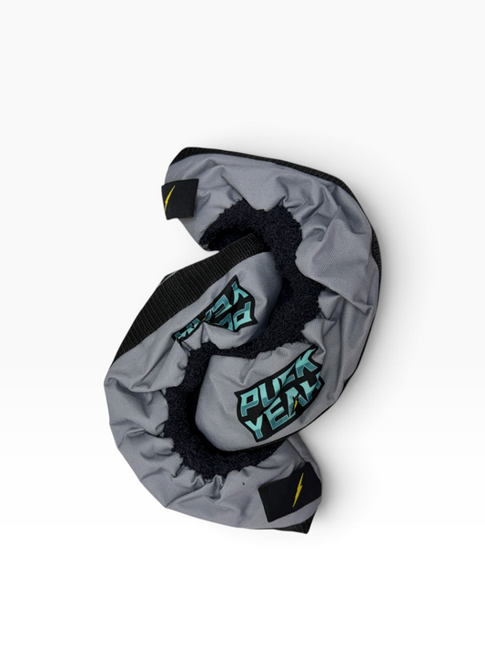 Puck Yeah Ice Hockey Fabric Skate Guards – Grey – Junior