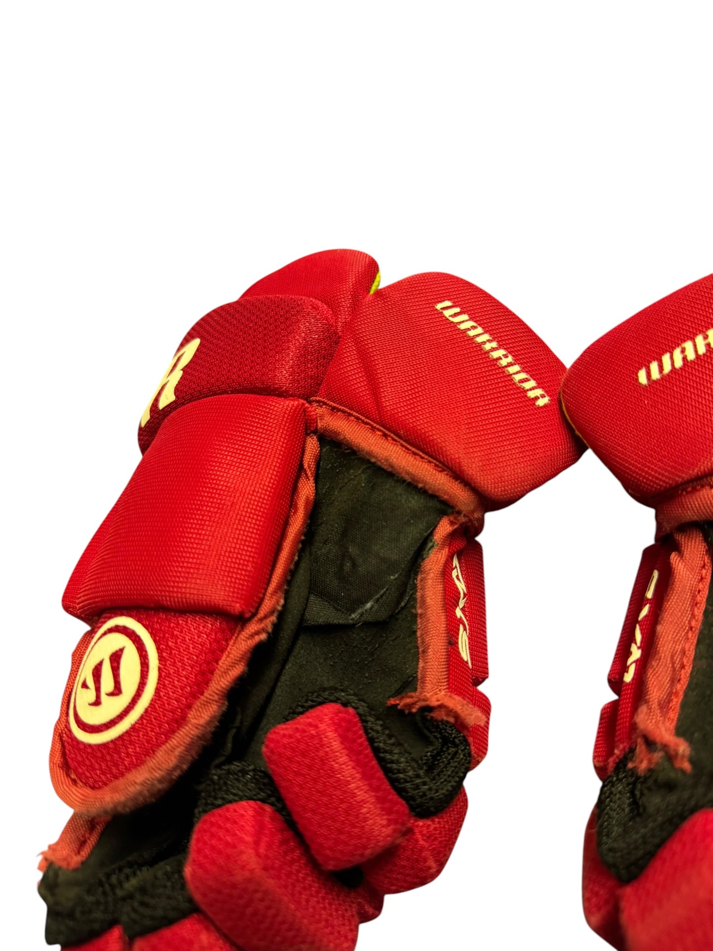 Warrior Alpha Youth Ice Hockey Gloves – 9” – Red – Used