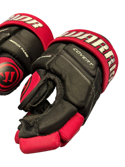 Warrior Covert QRE 30 Junior Ice Hockey Gloves – 11” – Black/Red – Used