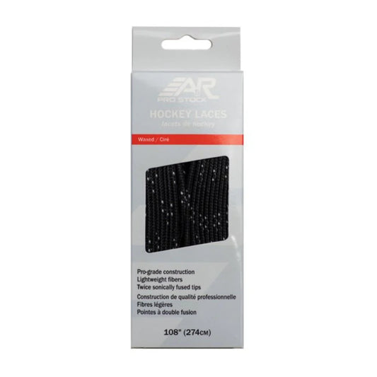 A&R Pro Stock Waxed Hockey Laces Black